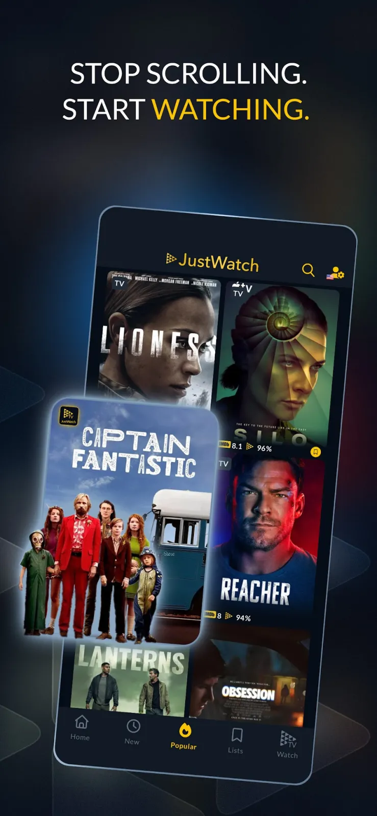 JustWatch TV APK screenshot – free movies and shows in the JustWatch app