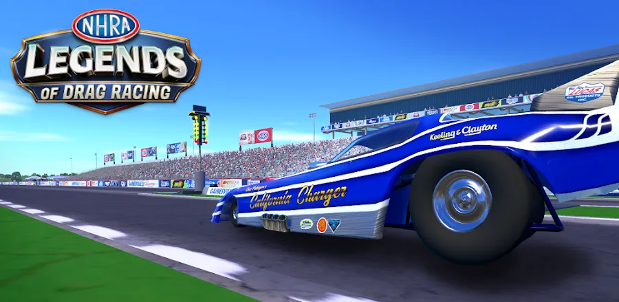 NHRA Legends of Drag Racing APK screenshot – Top Fuel dragster at the start line