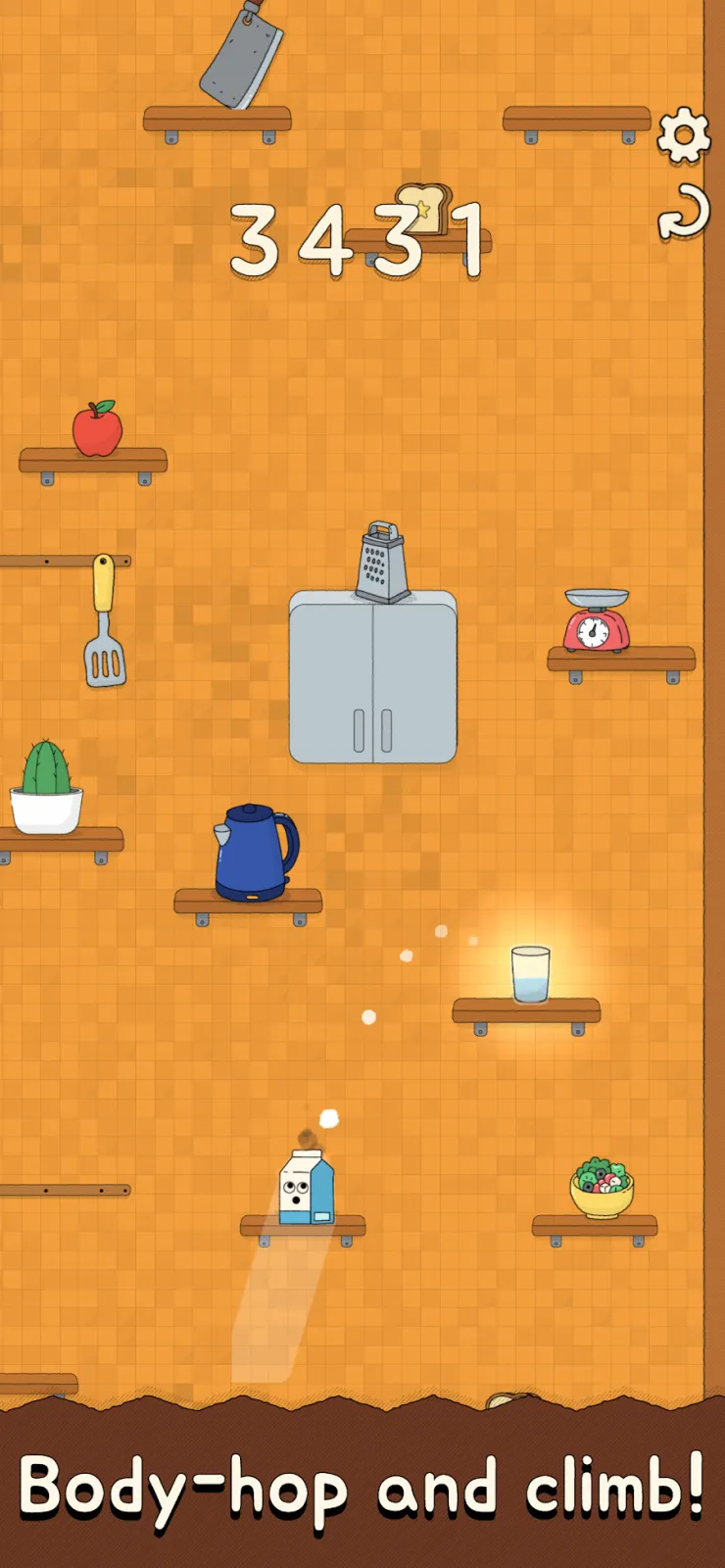 Oh Snack APK screenshot – snack hopping through a cartoon kitchen