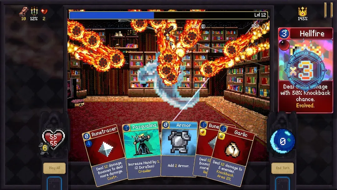 Vampire Crawlers APK card combat in a dungeon on Android